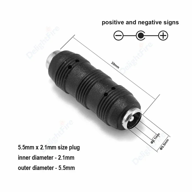 12V 3A 5.5mm 2.1mm Plug Socket DC Connectors DC Power Socket Male Female Jack Screw Nut Panel Mount DC Power Adapter Connector