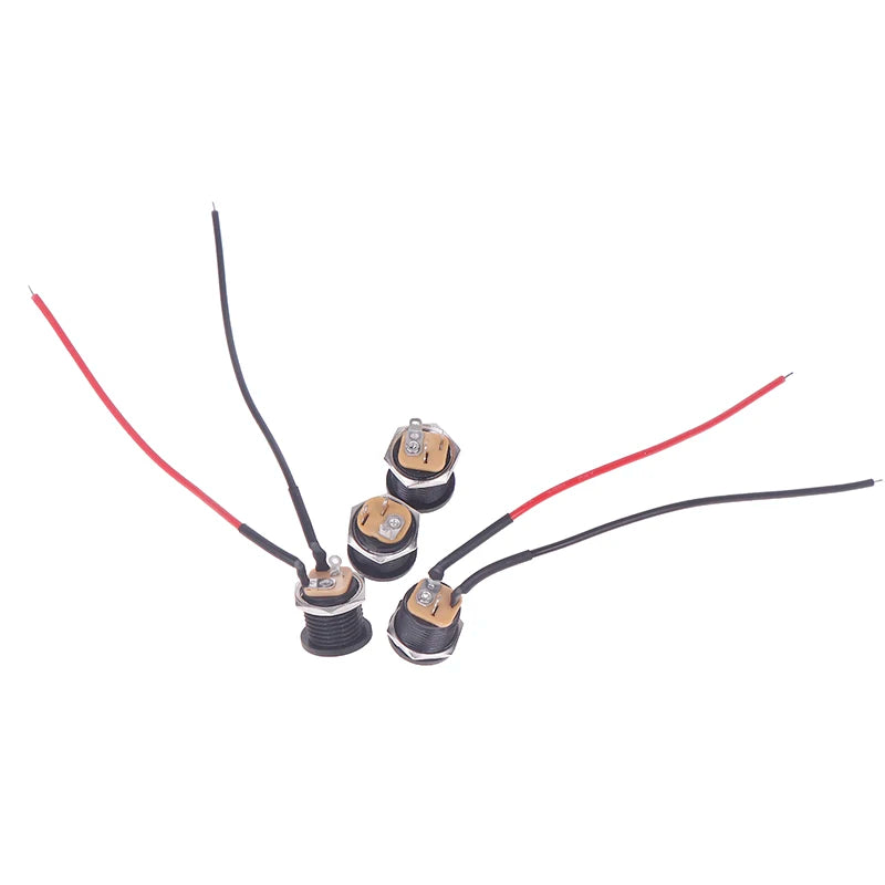 5/10pcs 5.5 X 2.1mm 5.5*2.5mm Convenient Snap Type DC Power Jack Socket Female Panel Mount Connector Port