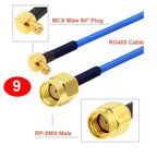1PCS SMA to MCX RG405 Cable SMA/ RP-SMA Male Female to MCX Male Straight/Right Angle Plug 086 Pigtail 50Ω High Frequency Jumper