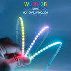 5mm Ultra-Narrow WS2812B 2020SMD RGBIC LED Strip Light WS2812 60/100/120/160/200Leds/m Individually Addressable IC Tape DC5V