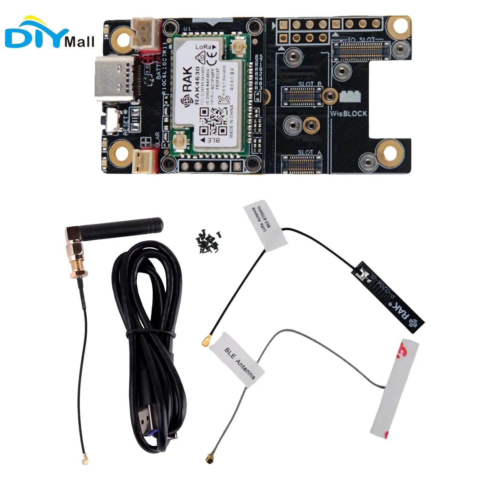 WisBlock Basic Starter Kit for Meshtastic RAK4631 LPWAN Wireless SX1262 LoRa Module with RAK19007 Base Board for DIY Enthusiasts