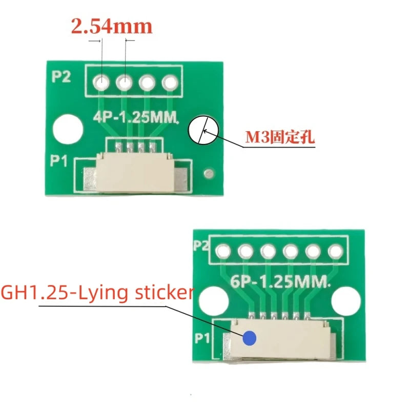1PCS GH1.25 Adapter Plate 1.25 to 2.54MM Single Row, Welded GH1.25 Buckle Seat 4/6/8/10/12P