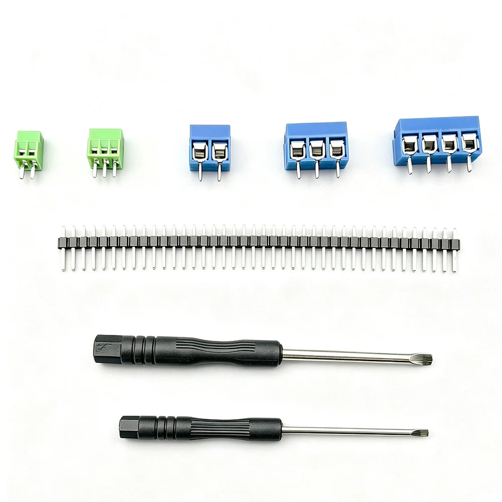 1Box KF128 KF301 PCB Screw Terminal Block Connector Kit 2.54mm 5mm Pitch 2Pin 3Pin 4Pin with Pin Header Screwdriver