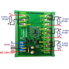 4ch 500 Celsius PT100 Thermocouple RTD Temperature Sensor RS485 Temperature Sensor Module Modbus RTU Board Paperless Recorder