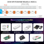 FCOB SPI RGB IC LED Light Strip DC5V Similar WS2812B Individually Addressable WS2812 160 LEDs Smart Pixels Magic FOB COB Light
