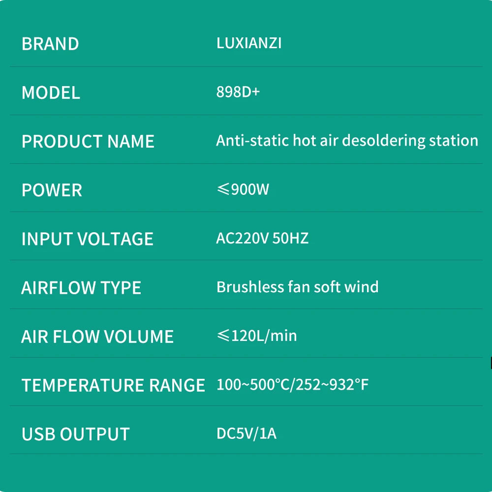 LUXIANZI 8589D+ 2 IN 1 Hot Air Gun Soldering Station With LED Digital Display For BGA PCB IC Repair Tool SMD Rework Station