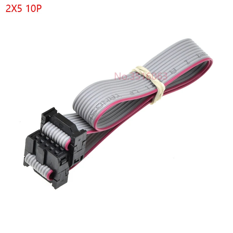 2pcs 2.54mm Pitch Fc-6/8/10/14/16/20/40/50 Pin 30cm Jtag Isp Download Cable Gray Flat Ribbon Data Cable For Dc3 Idc Box Header