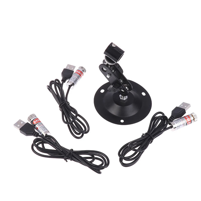 12mm 5mw Adjustable Focus Red Diode Industrial Laser Module Positioning Copper Head With USB Line 650nm Dot Line Cross