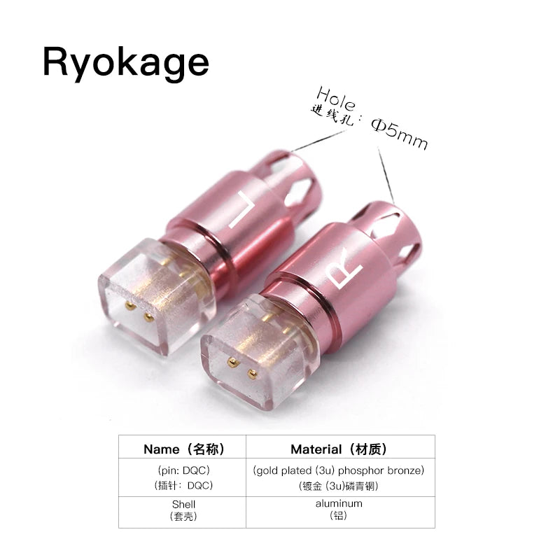 HAKUGEI Ryokage DIY Custom Pin 0.78 Mmcx Qdc Flat 0.78 Ie200 Ie600 Ie900 A2DC N5005