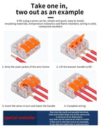 JINH 50 Pcs Quick  Compact Lever Parallel Electrical Splitter Equipment Connectors, Fast Wire Connector Terminal Blocks 34-11AWG