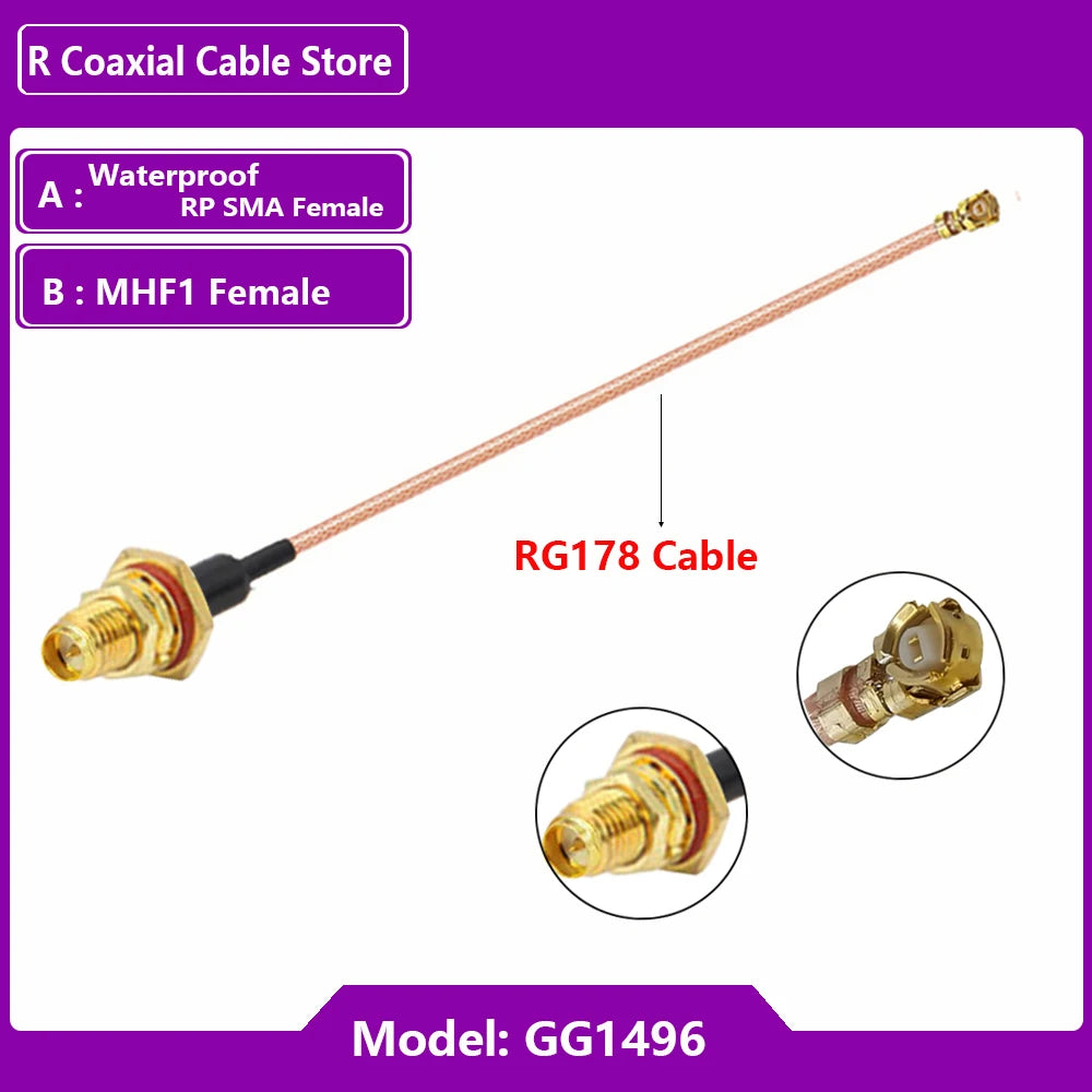 1PC UFL u.FL MHF Female to SMA Female Waterproof RF Coaxial Pigtail Adapter WIFI Antenna Extension Cable RG178