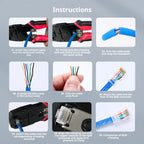 SAMZHE RJ45 Crimper Tools Crimping Pliers Ethernet Network Cable Crimper Cutter for 8P/6P/4P RJ45 RJ11 Precise Stripper Plier