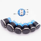 16/19/22mm Black Push Button Switch Waterproof Illuminated Metal Momentary Latching Fixed On Off Power Switch Backlit LED 3V 12V