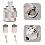 N Male Plug L16 N Crimp Solder for RG59 LMR240 CNT240 RF Connector Nickel Plated Brass 50ohm Coax Wire Coaxial Cable