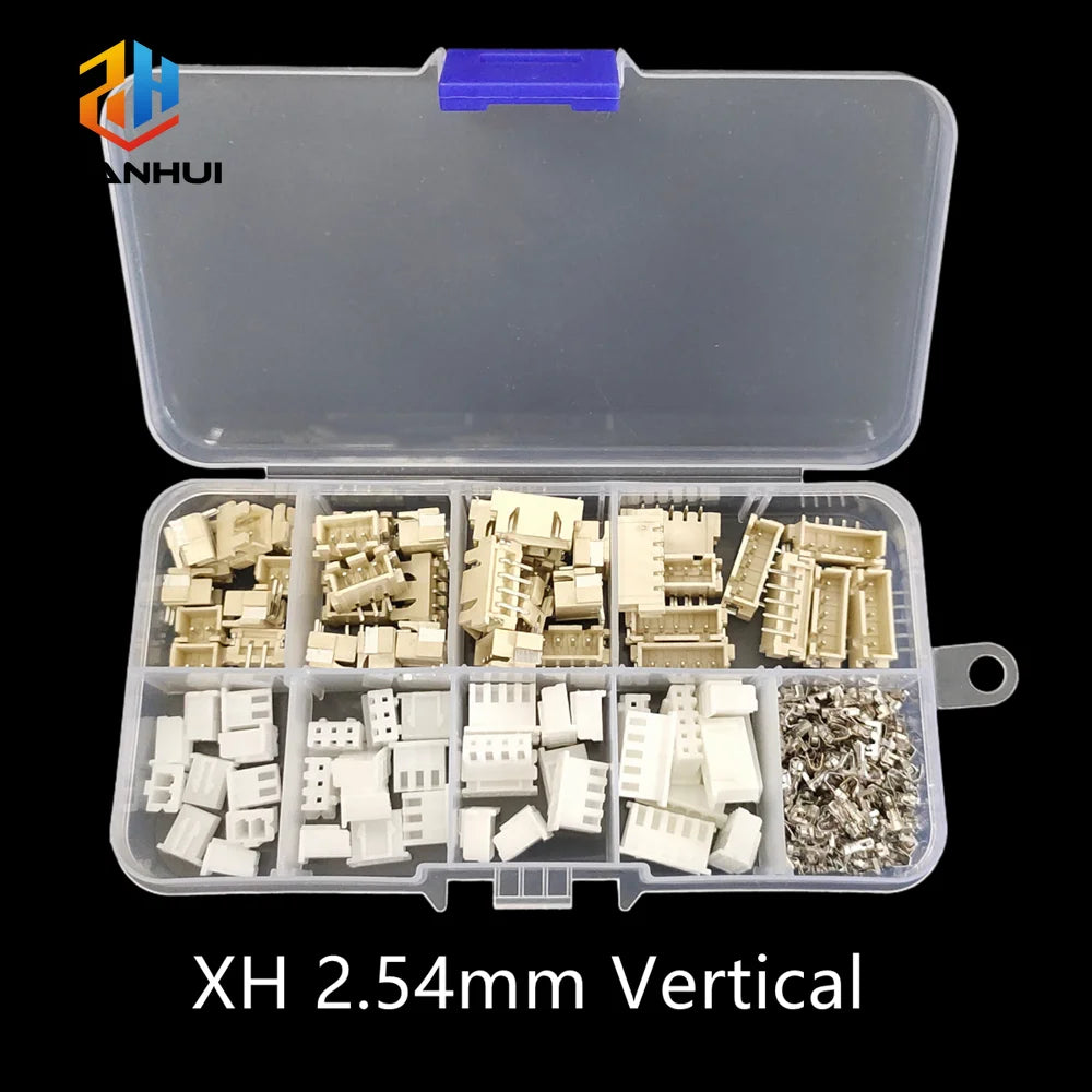1 Box JST Connector Assortment Kit - SH1.0/ZH1.5/PH2.0/XH2.54 2-5Pin Male/Female Socket with Horizontal/Vertical Header