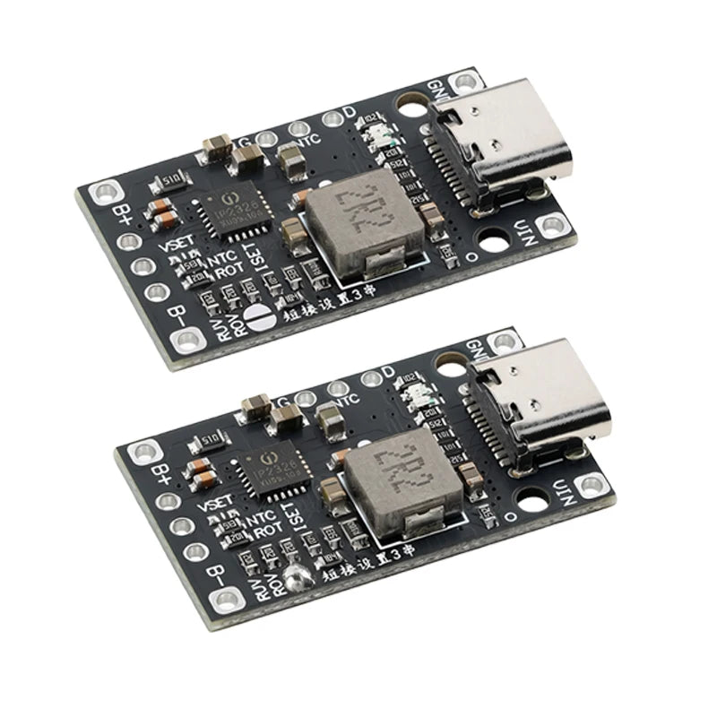 Type‑C USB 2‑3S BMS Lithium Battery Boost Charging Module 15W 8.4V 12.6V 1.5A Fast Charge With Balance And Indicator