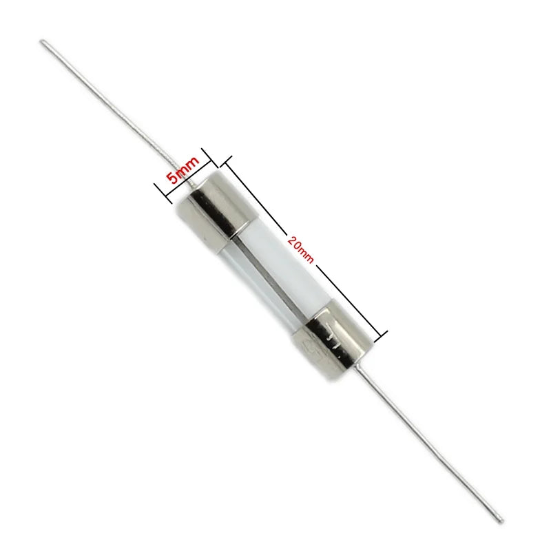 20Pcs 3.6*10 3*10 4*11 Glass fuse Fast/Slow blow 250V 0.5A 1A 2A 3A 3.15A 4A 5A 6.3A 10A 15A with legs F/T type 3.6x10 3x10 4x11