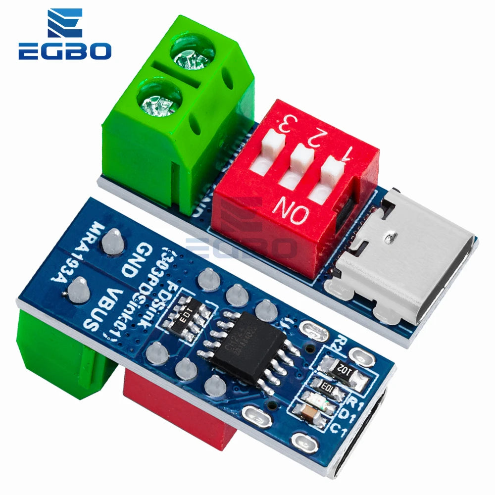 USB-C PD Trigger Board Module PD/QC Decoy Board Fast Charge USB Type-c to 12v High Speed Charger Power Delivery Boost Module