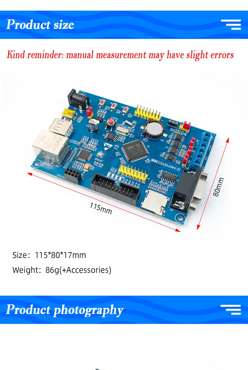 WAVGAT Industrial Control STM32F407VET6 Development Board RS485 Dual CAN Ethernet Networking STM32 Blue