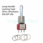 1pc SH T8013-Z1 12mm ON-OFF-ON SPDT DPDT 3/6/12PinS 2/3Position Maintained Toggle Switch Large Long Handle 3A 250VAC/5A 125VAC