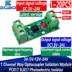 1~20PCS 3V~24V 1 Channel Way Optocoupler Isolation Module PC817 EL817 Photoelectric Isolator Rail Holder PLC Drive Motor Board
