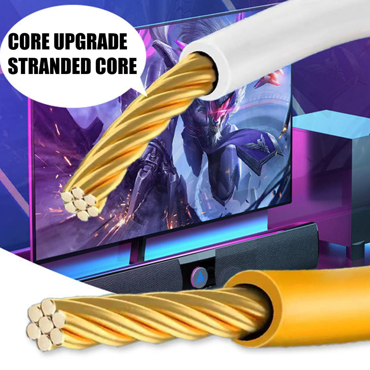 Cat8 Ethernet Cable High-Speed Nylon Braided Internet Cable Network Cord RJ45 Connector 40Gbps 2000Mhz Cable Outdoor&Indoor&Home