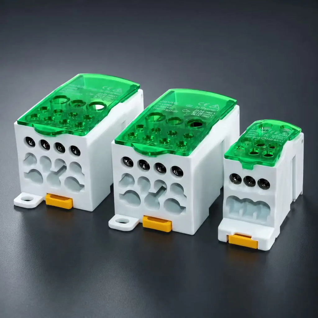 Power Distribution Block UKK250A UKK400A UKK500A 1 In 11 Out Single Pole DIN Rail Electrical Cable Connector Wire Terminal