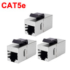 1-4PCS Ethernet LAN Network Cable Adapter RJ45 Keystone Jack CAT7 CAT6A Shielded Modular Coupler with Latch CAT5e Connectors