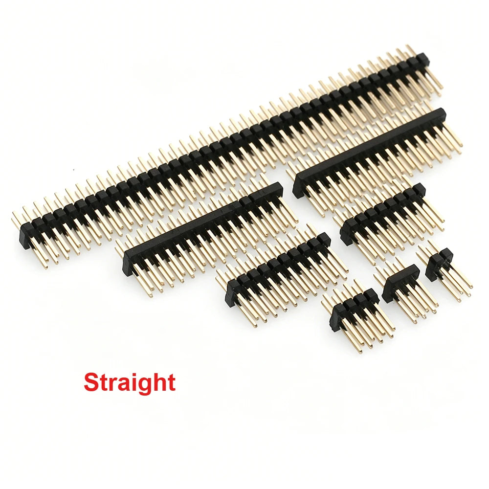 100pcs 1.27mm 2*2/3/4/5/6/8/40/50P Double Row Straight/RA 90d/Vertical SMD/Horizontal RASMT Gold-Plated Rohs PCB Male Pin Header