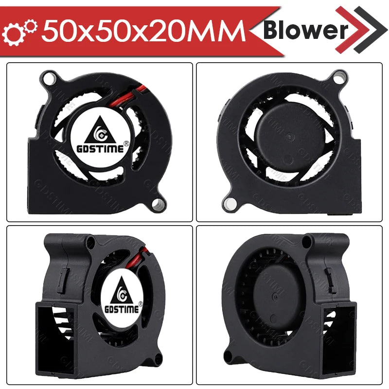 Gdstime 5015 24v Fan 4010 Snail Fan 2PIN DC 5V 12V 3D Printer Mini Fan 7015 7530 Cooling Fan 3010 5020 Turbo Fan Radial Cooler