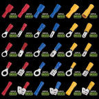 102/280/300/480PCS Insulated Cable Connector Wire Crimp Spatula Butt Ring Fork Kit Ring Lug Rolled Terminal Kit