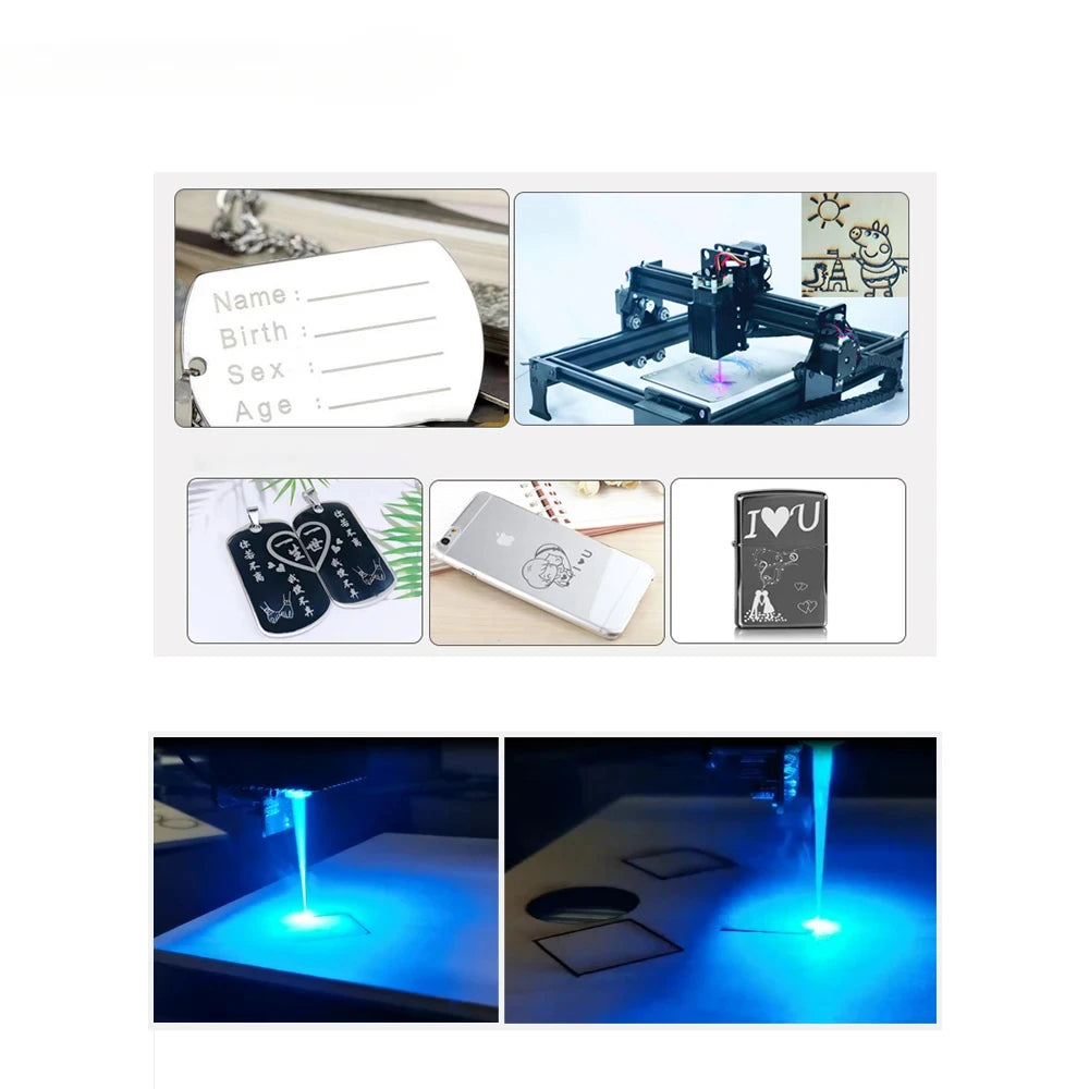 445nm 40W 80W Laser Module Double Laser Diode Head TTL PWM CNC Laser Engraving Metal Cutting Wood Machine Tool Eye Protect FAC