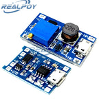 Micro USB 5V 1A 18650 TP4056 Lithium Battery Charger Module Charging Board With Protection + MT3608 2A DC-DC Step Up Converter