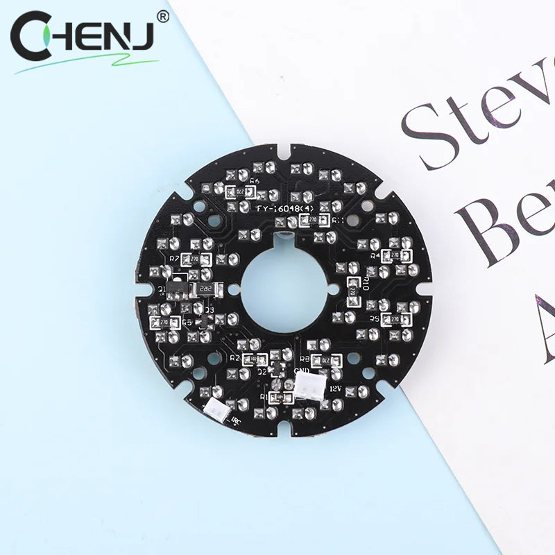 48pcs-LED 850NM Illuminator IR Infrared Board Night Vision Light Lamp For 50 CCTV Surveillance Camera Housing Diameter 60MM