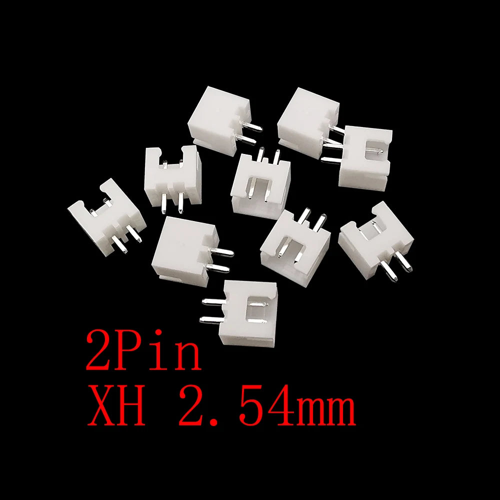 100Pcs JST XH 2.54mm Pitch 2/3/4/5 Pin Plastic Shell Male Plug Female Jack Socket Terminals Housing Wire Connector XH2.54 White