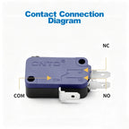 5pcs CNTD CMV10-061C/061C2 Mini Snap Action Micro Switch 10A 250V AC SPDT 1NO1NC Long Curved Lever Limit Switch 300K 3D Printer