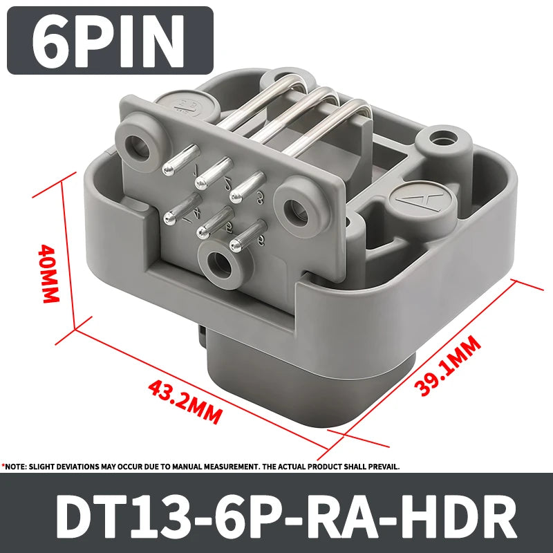 DT13 Series  Waterproof  Automotive PCB Right-Angle Header Connector 2/3/4/6/8/12Pin Male/Female Kit for Car Truck Bus Marine