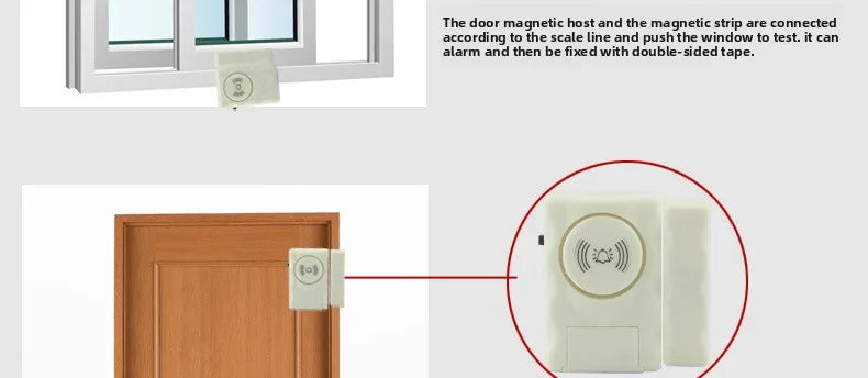 Door Window Alarm 120dB Loud Magnetic Sensor  Home Office Security Easy Install Anti Theft Alert  Drawers  Cabinets
