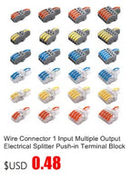 1PC Wire Connector Electric Universal Quick Conductor Splitter Push-in LED Cable Terminal Blocks Mountable Rail Junction Box