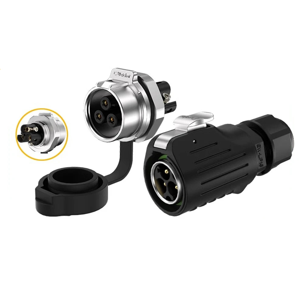 EW-LP16 IP68 Waterproof 20A 600V AC 2Pin 3Pin Crimping Quick Connection Power Aviation Connector Male Plug Female Socket Panel
