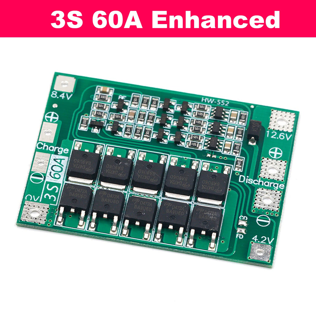 3S 4S 40A 60A 18650 Lithium Battery Protection Board BMS 12.6V 16.8V Overcharge Overdischarge Protection for Drill