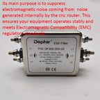 Professional 3 Phase EMI Power Filter 30A 380VAC for laser Engraving Machine cnc router, P/N: DF300-30A-02