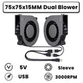 GDSTIME Dual 40mm 50mm 60mm 80mm 92mm 120mm 140mm DC 5V Powered USB Fans with 2 in 1 USB Cable for AV Receiver DVR Cooling