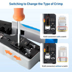 ZOERAX RJ45 Ethernet Crimping Tool for CAT8 Cat7 Cat6a Cat6 Cat5e Ethernet Connectors with wire stripping and cutting functions
