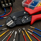 Versatile Ratchet Crimping Tool Set for Open Barrel Terminals Including Dupont, Molex, JST, TE, and SATA Pins