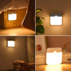 Motion Sensor Light Led Usb TYPE-C Charging Square Lamp for Bedroom Kitchen Stair Hallway Wardrobe Cupboard Lighting Night Light