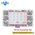 200-840PCS TO-92 Transistor Kit BC547 BC327 BC337 2N2222 3904 3906 C945 PNP/NPN Transistors with Box