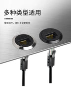 Metal CAT6A C-type RJ45 Network Direct Module Socket Cat 6A Ethernet Interface Data Signal Connector RJ45 Round Panel Sockets