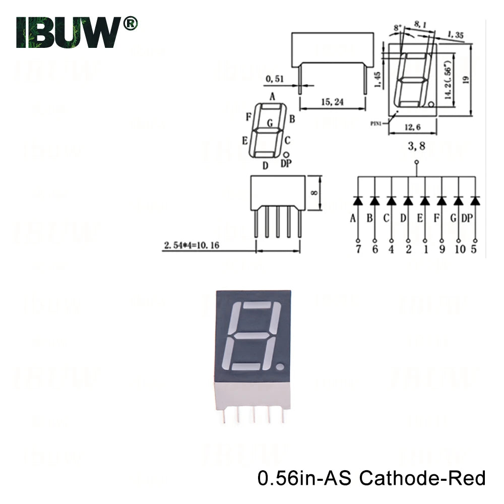 0.56inch Digital tube Common AnodeCathode Red 1 2 3 4 Bit digital Tube LED Display 7 segment 0.56