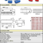 5pcs Slide Type Switch Module 1 2 3 4 5 7 8 10PIN /1.27/2.54mm Position Way SMD/DIP Pitch Toggle Switch Snap Switch Dial Switch